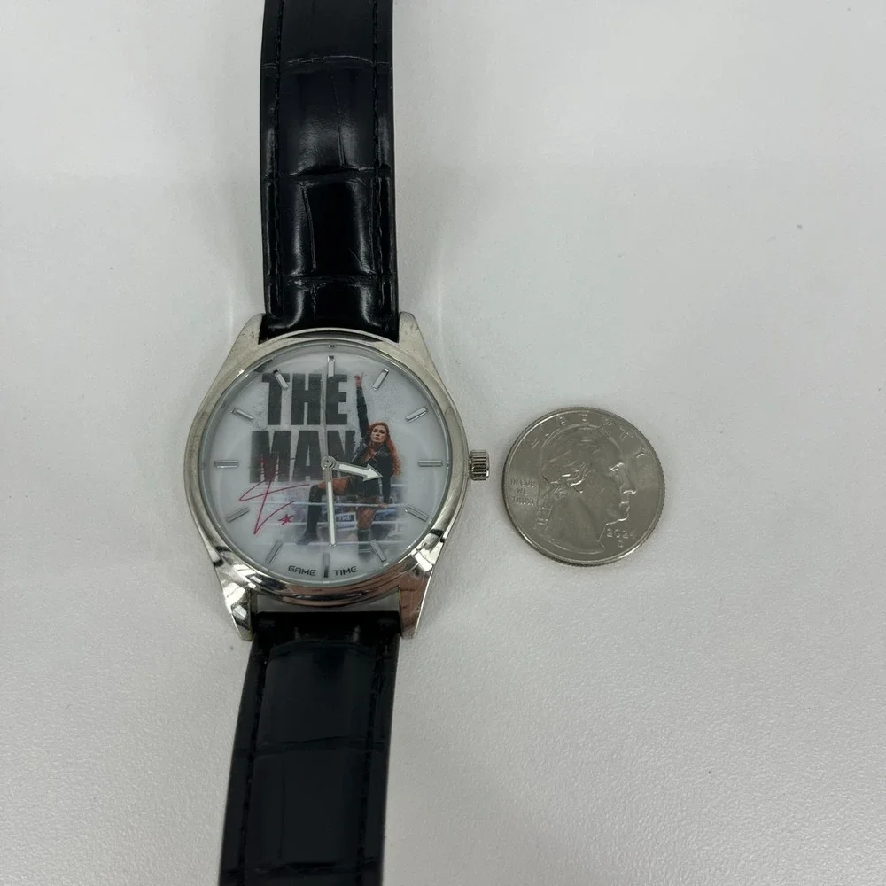 WWE Becky Lynch The Man Watch‎ Men's Size Black Leather Band Game Time New